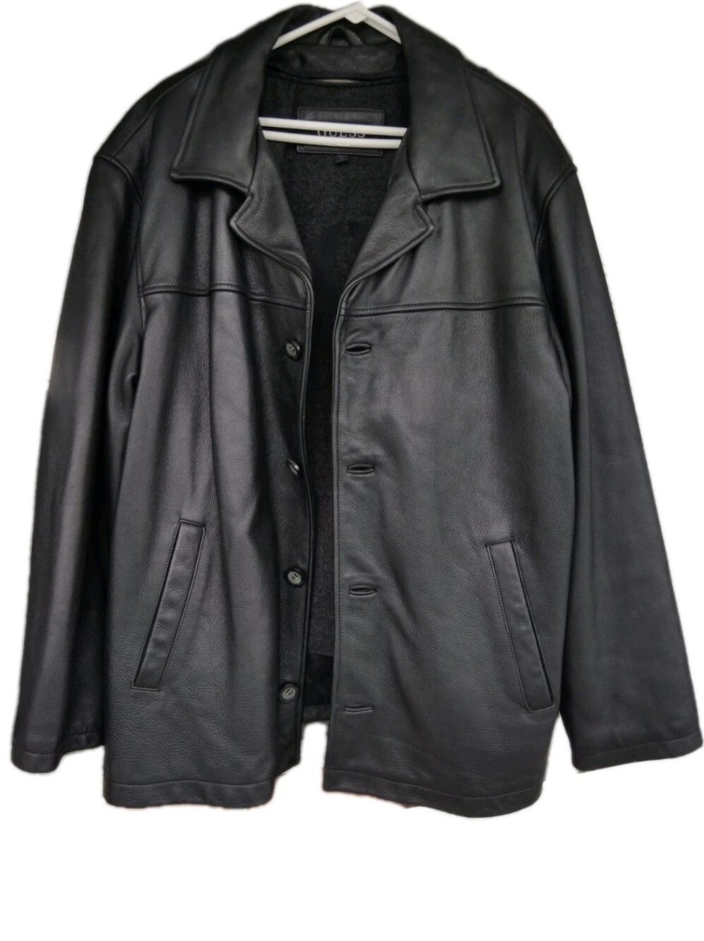 Vintage Guess Men's Leather Jacket Size L.